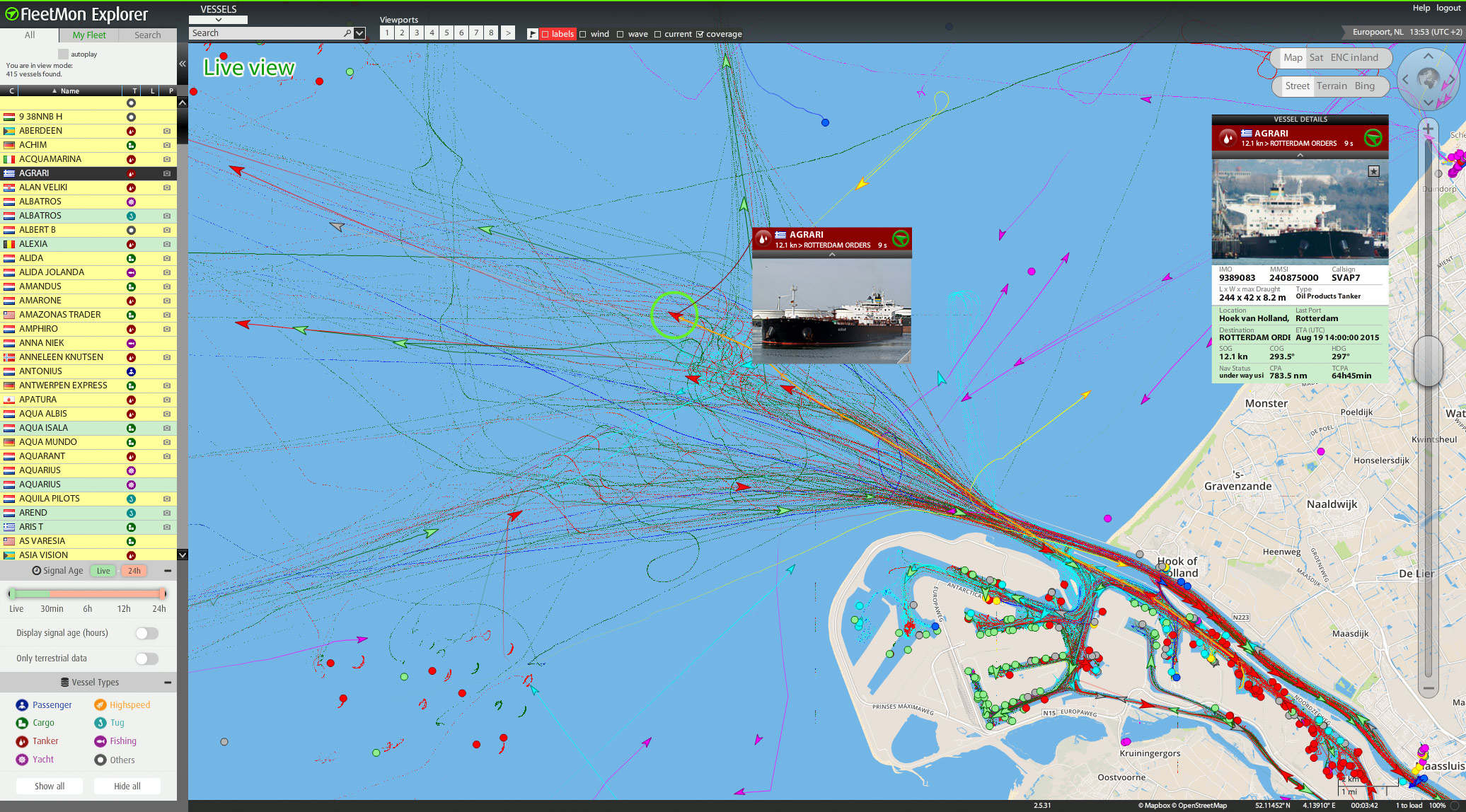 live map of cruise ships